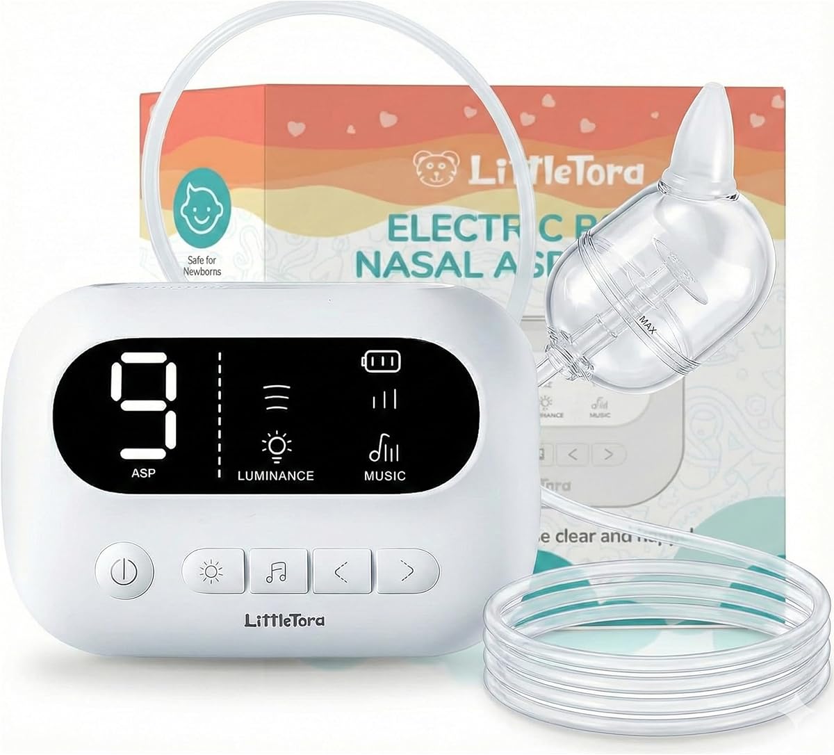 LittleTora Pro Baby Nasal Aspirator with its original packaging and accessories